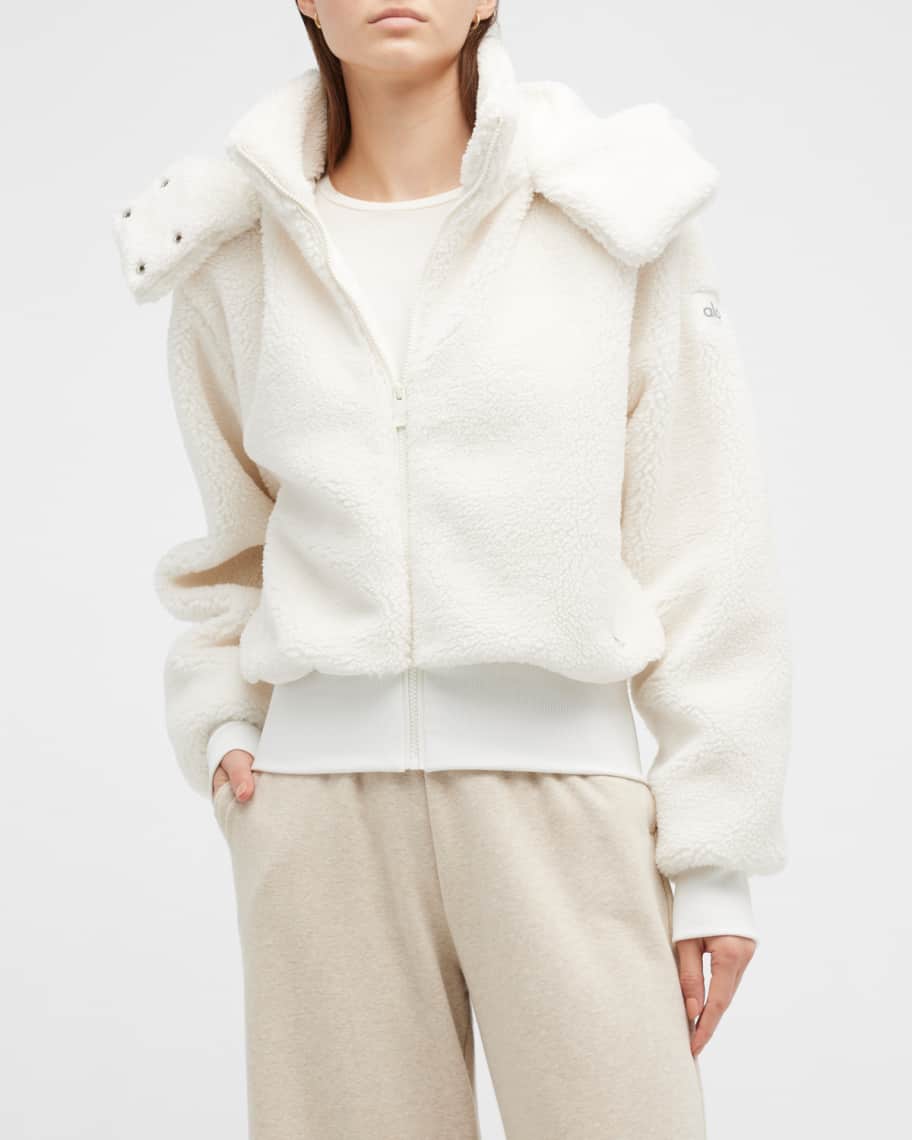 ALO YOGA La Sherpa Faux Fur Jacket With Hood