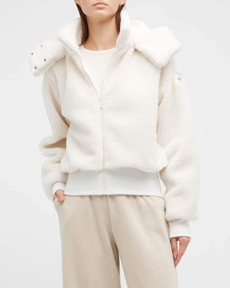 Alo Yoga Flurry Sherpa Jacket Faux Fur Jacket - Neutrals Jackets, Clothing  - WALOY31464