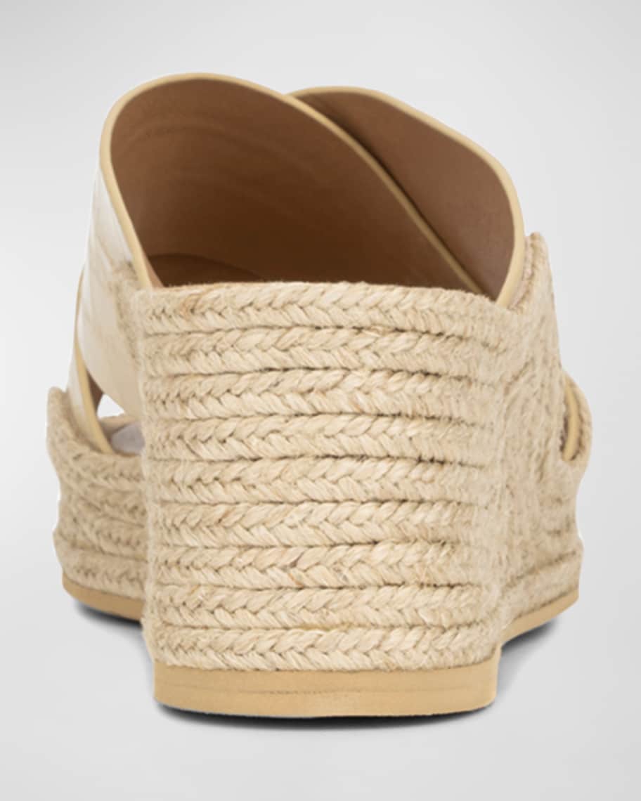 Image 2 of 4: Marina Croco Crisscross Wedge Espadrille Sandals