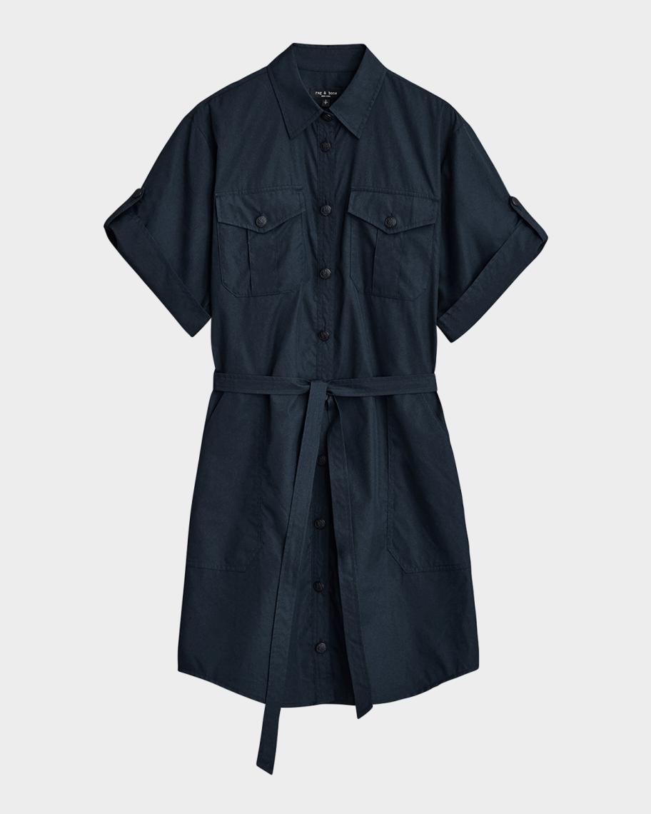 Rag & Bone Roxanne Short Sleeve Mini Utility Dress | Neiman Marcus