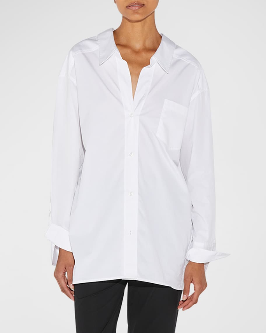 CALLAS Milano Petra Oversized Button-Down Cotton Shirt | Neiman Marcus