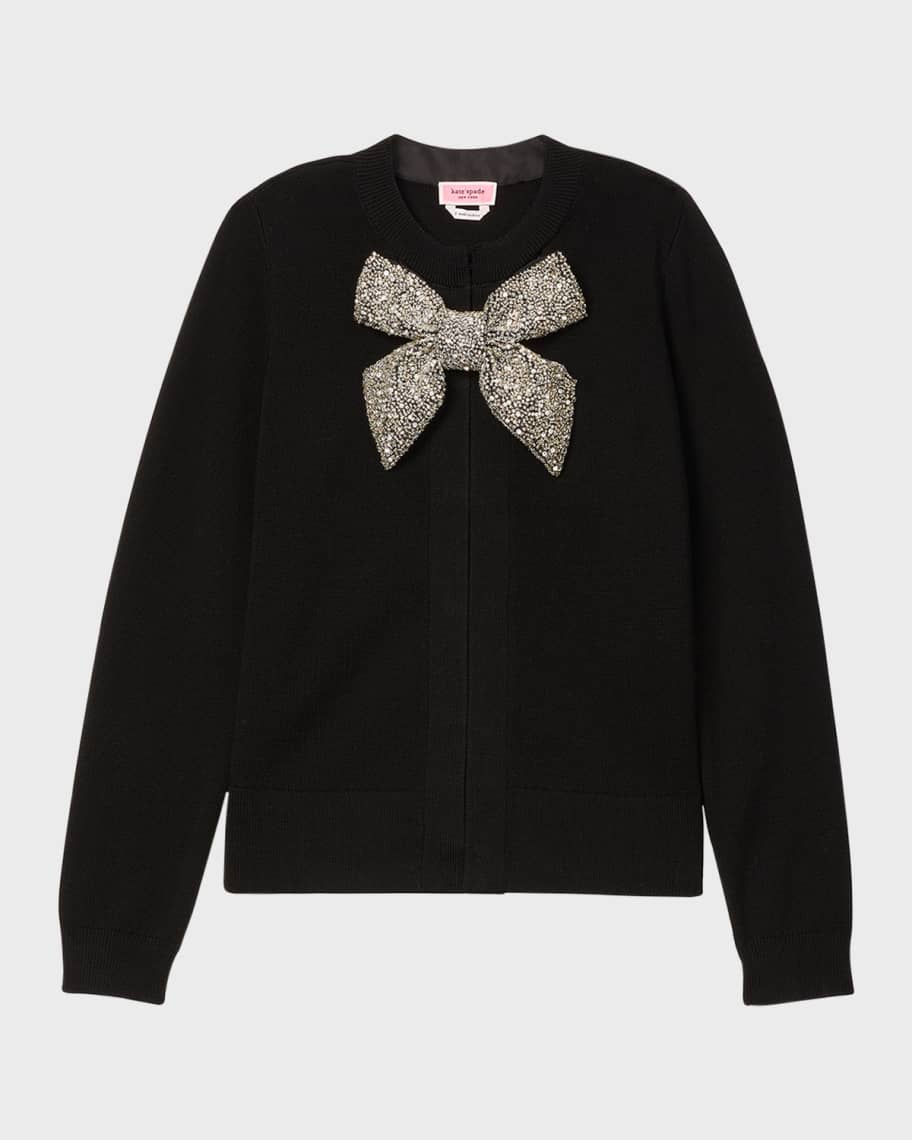 kate spade new york embellished bow neck cardigan Neiman Marcus