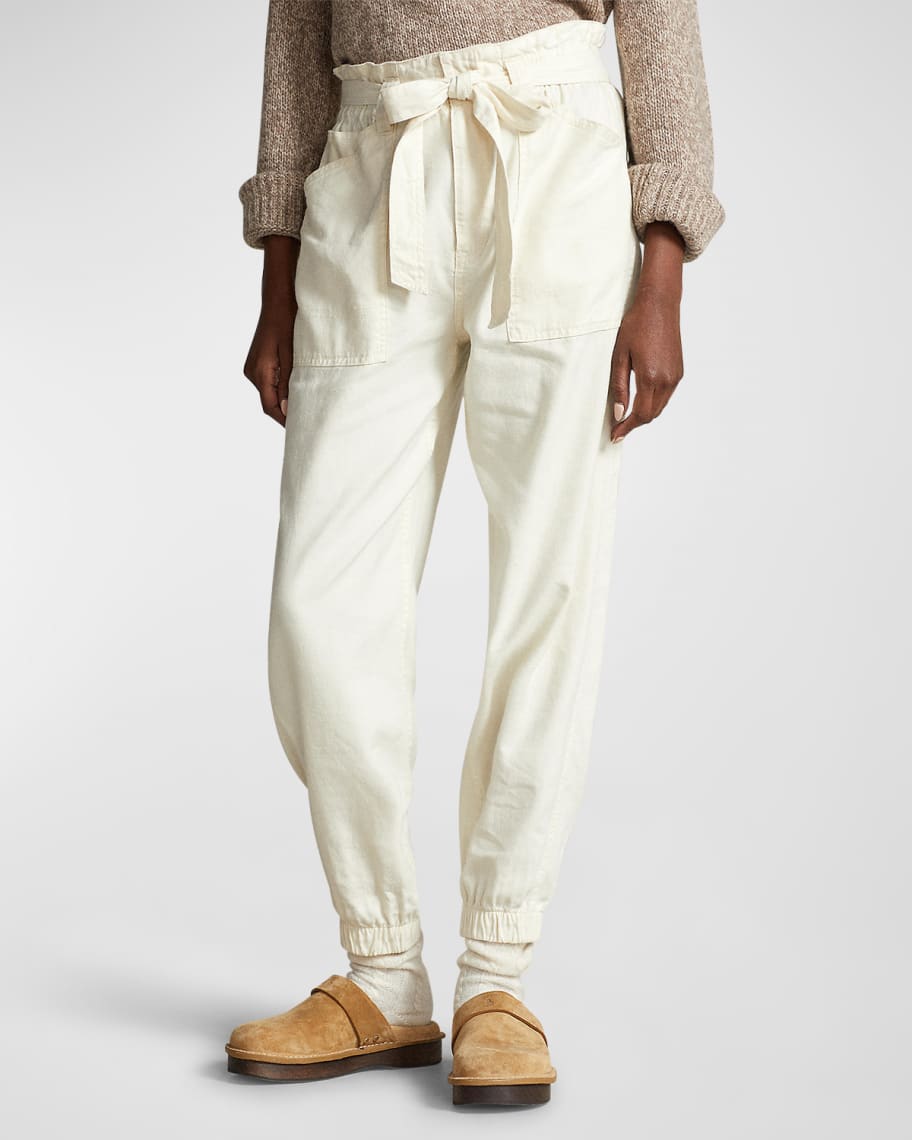 Polo Ralph Lauren Belted Denim StraightLeg Jogger Pants Neiman Marcus