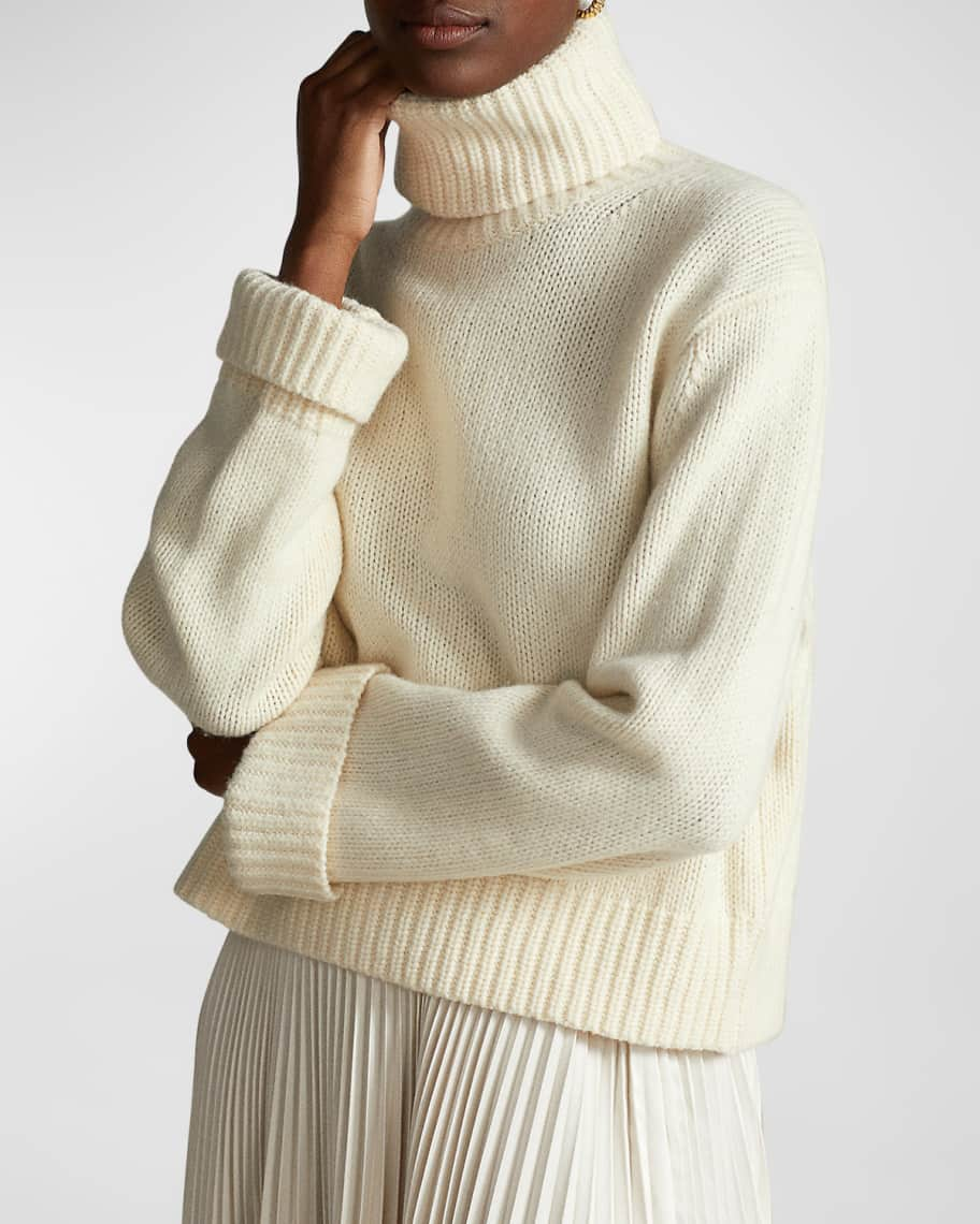 Polo Ralph Lauren Boxy Wool-Cashmere Turtleneck Sweater | Neiman Marcus