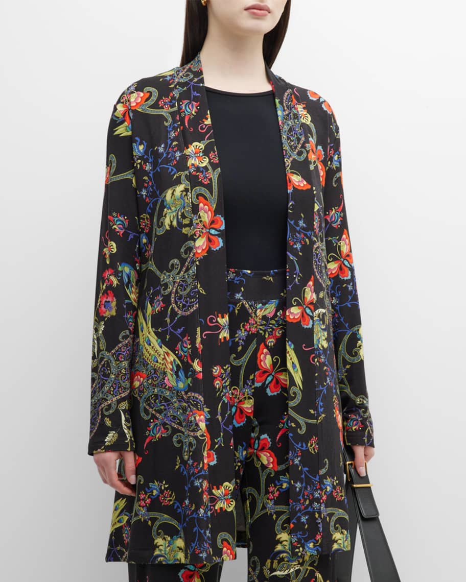 Johnny Was Plus Size Pottery FloralPrint Duster Neiman Marcus