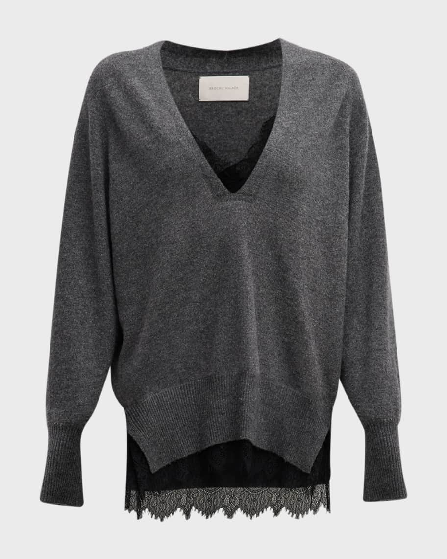 Image 2 of 6: Lace-Trim Layered Pullover