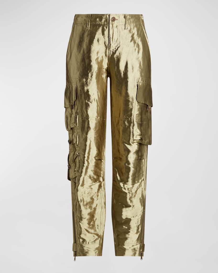 Ralph Lauren Women's Linen Ankle Pants Blue Size 8