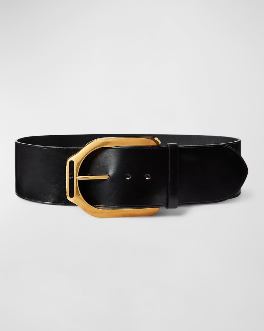 Ralph Lauren Collection Wide Leather Belt, 76mm Neiman Marcus