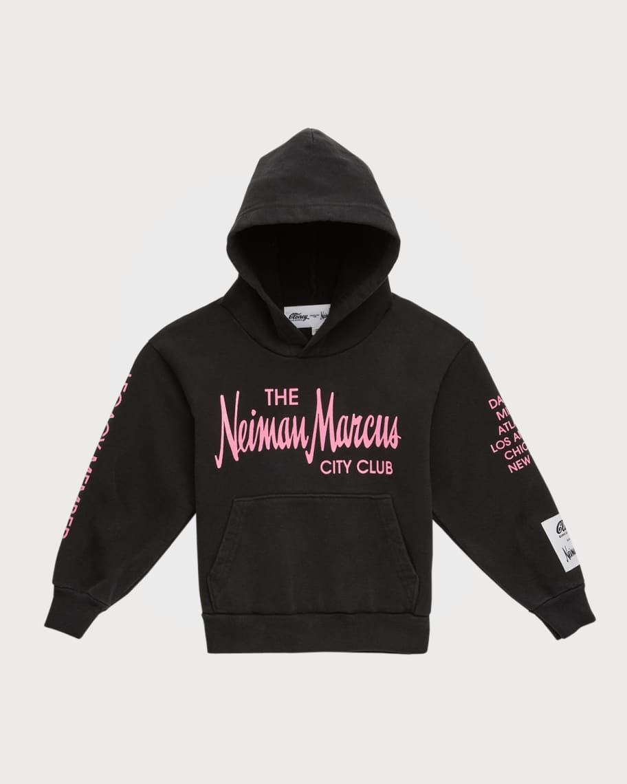 Hooded top with a text motif