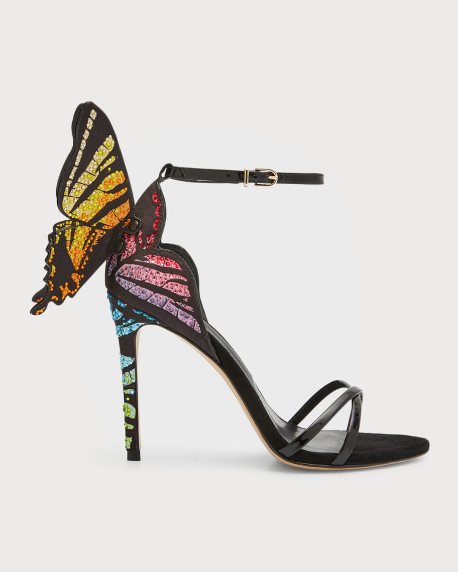 Sophia Webster Chiara Butterfly Ankle-Strap Stiletto Sandals