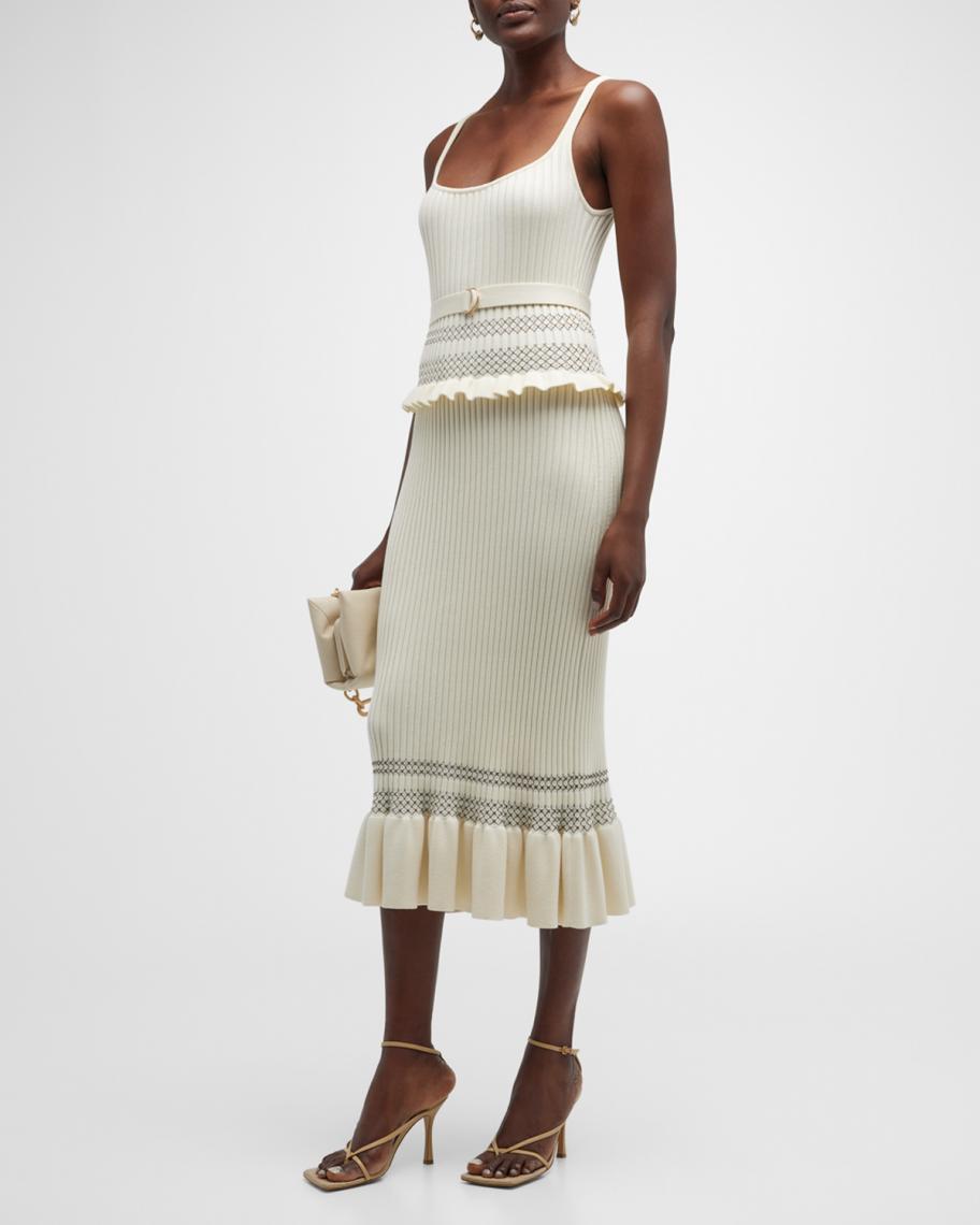 Acler Pacific Ruffle Midi Sweater Dress