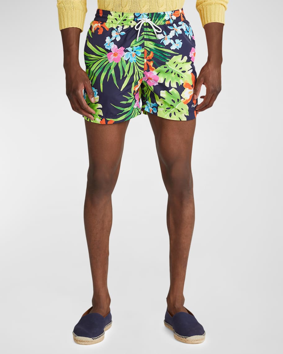 Ralph Lauren Purple Label Men's Amalfi Floral Swim Trunks | Neiman Marcus