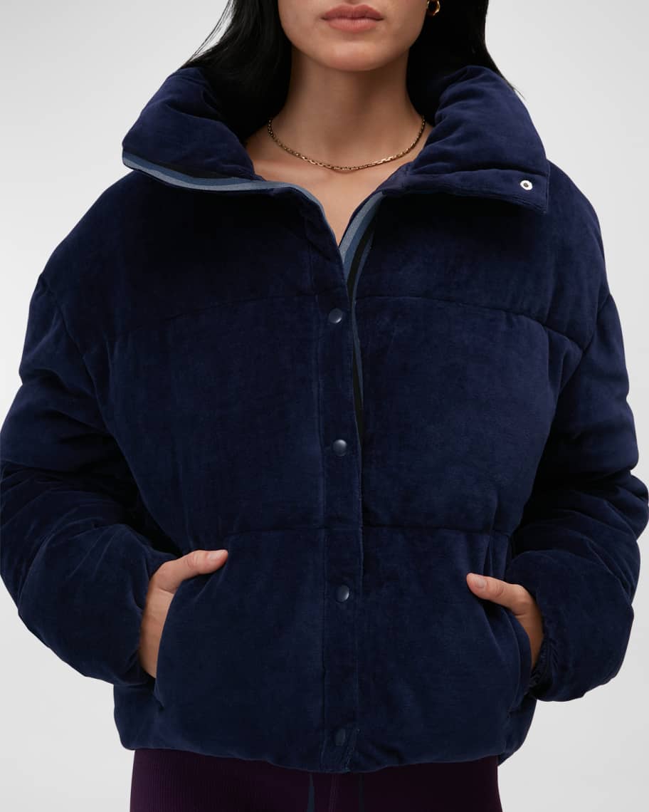Zip up velvet outlet puffer jacket