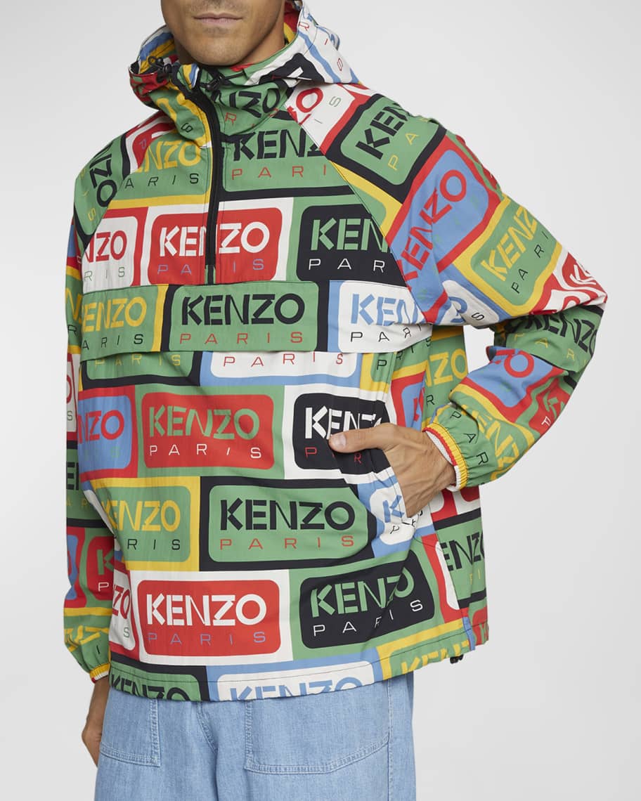 Kenzo Men's Multi-Label Packable Anorak | Neiman Marcus