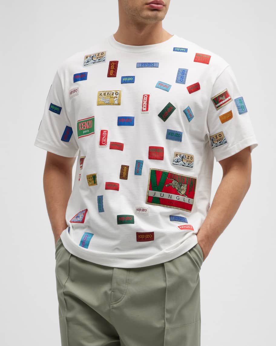 Kenzo Men's Archive Labels Oversized T-Shirt | Neiman Marcus