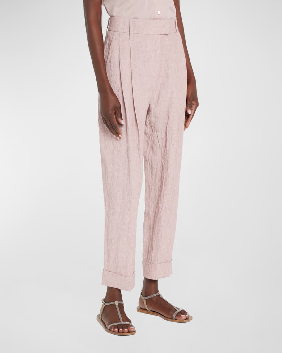 Crinkle deals pleated trousers
