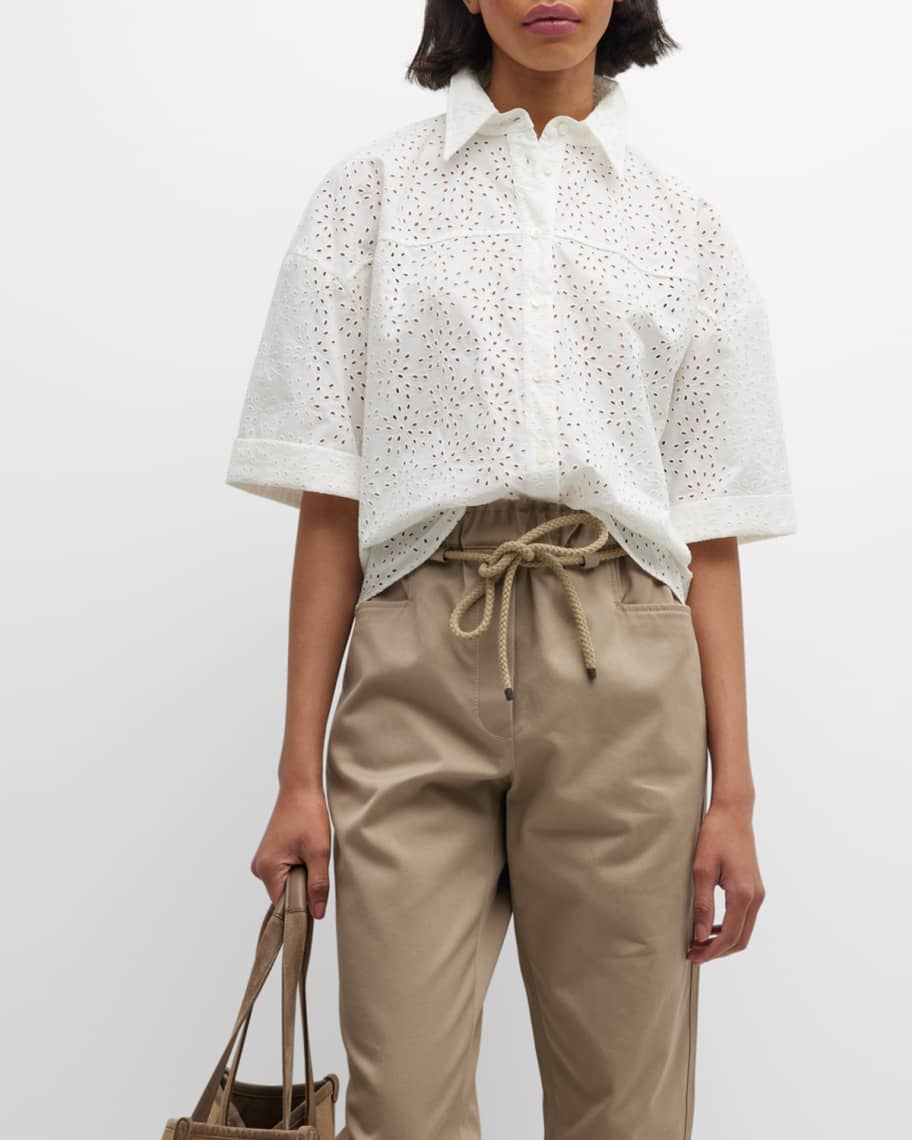 Marielle White Sangallo Lace Classic Swim Briefs