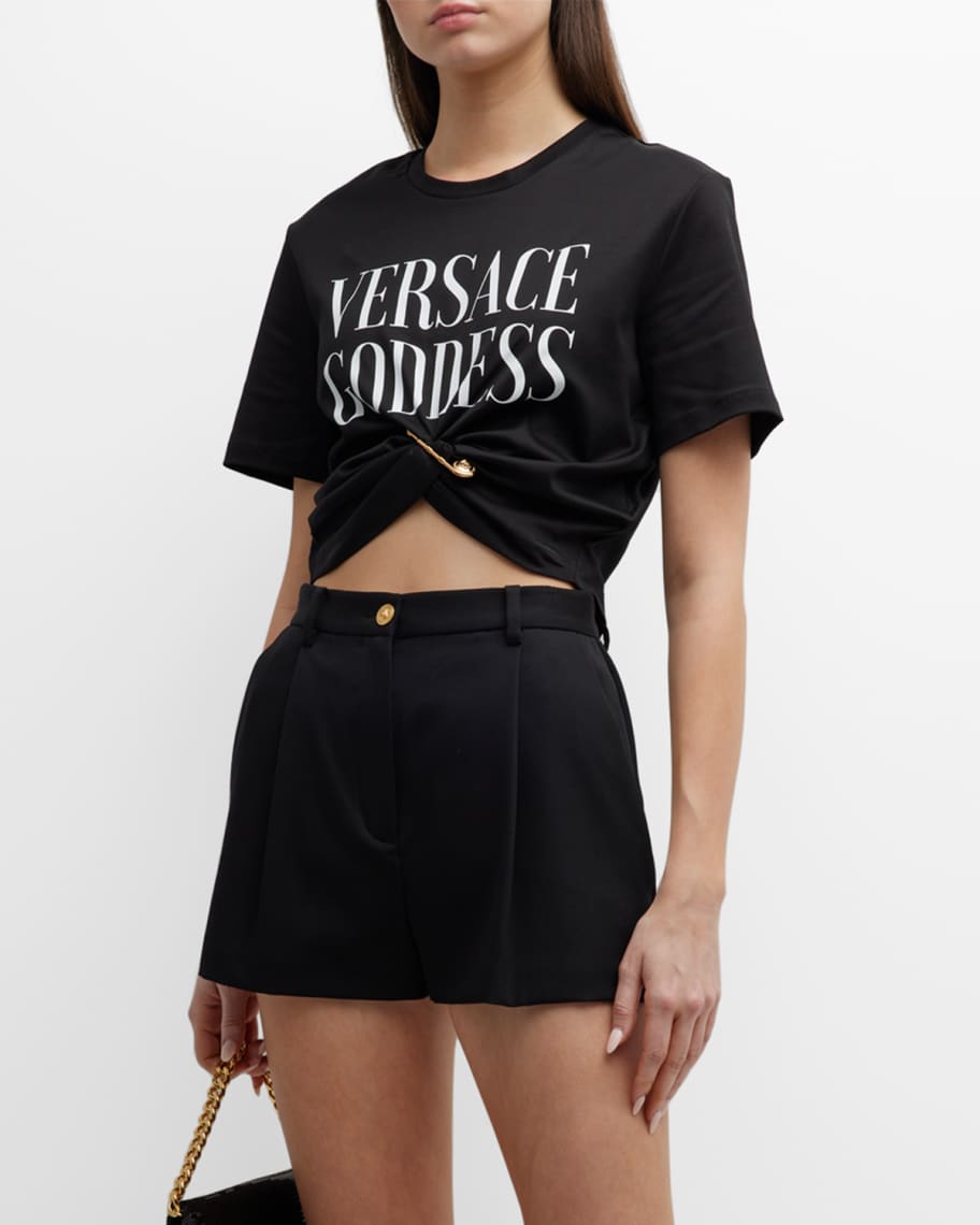 【関税&送料込】Versace Versace Goddess T-Shirt Goddess Black T-Shirt - Versace - Women | WE IN STYLE