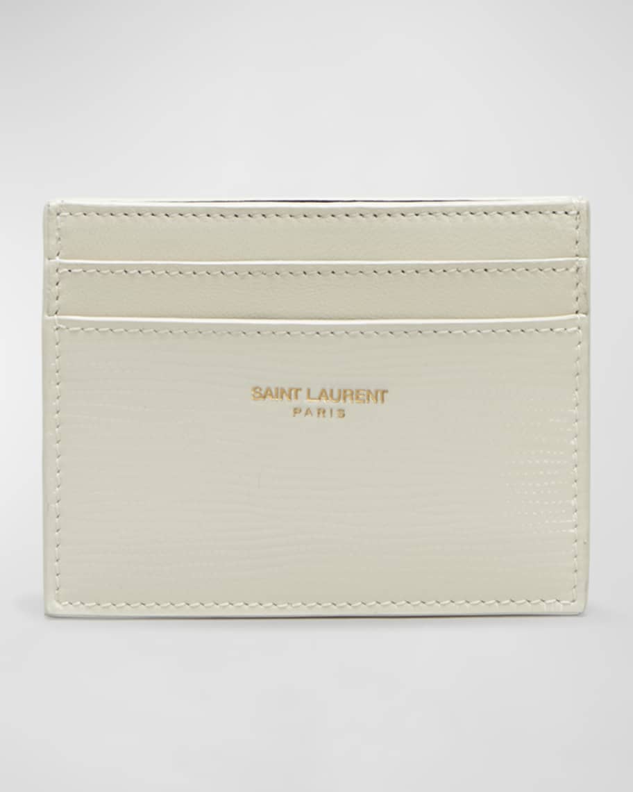 Saint Laurent Paris Credit Card Case Grain De Poudre Embossed
