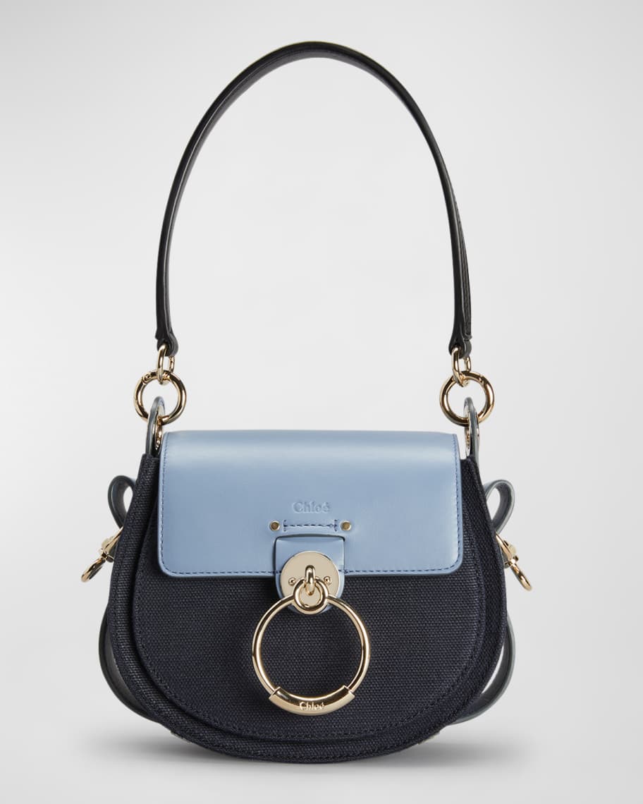 Chloe Tess Small Flap Canvas & Leather Crossbody Bag