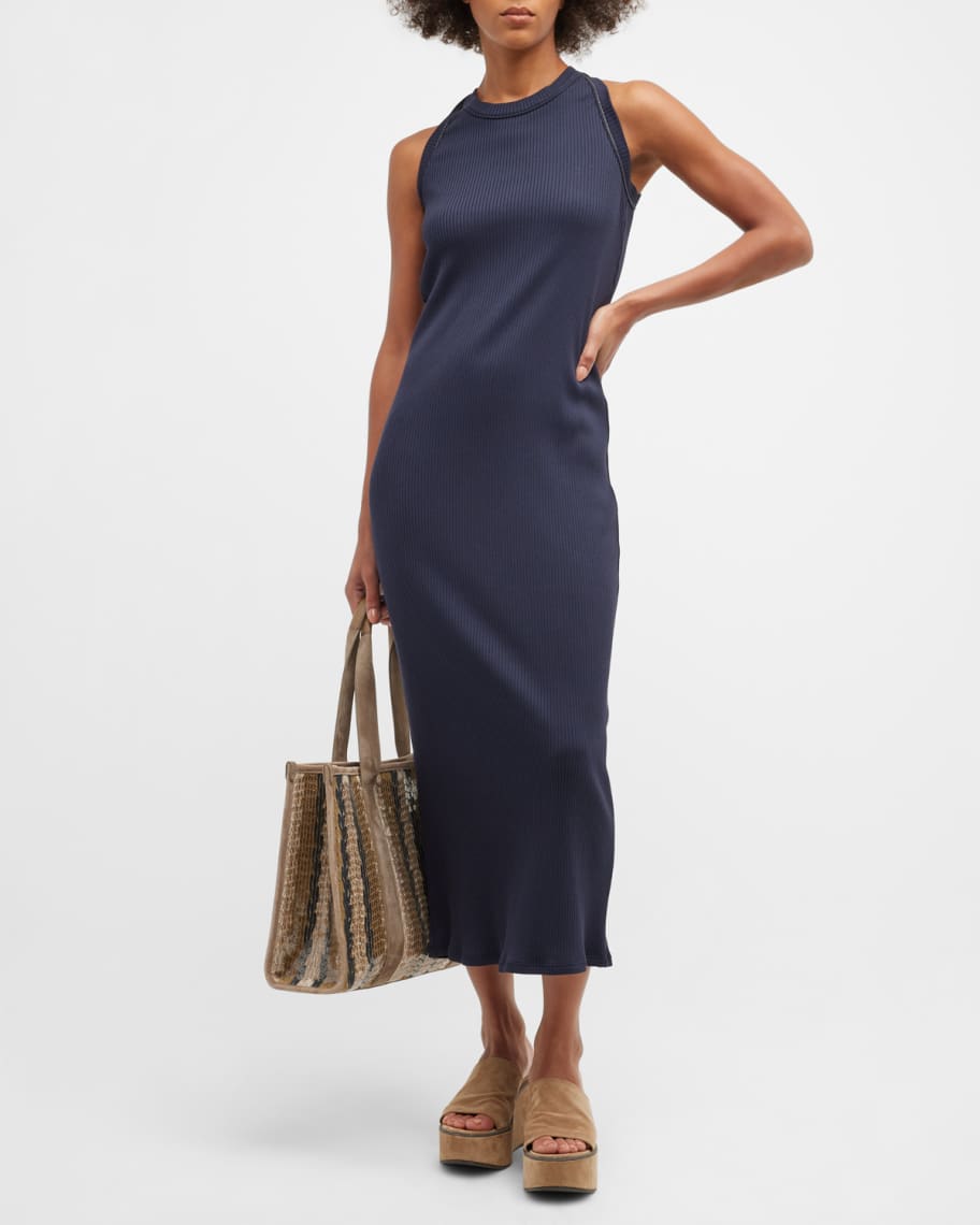 Louis Vuitton Series 2 Event: Navy dress, Beige bag & Stiletto