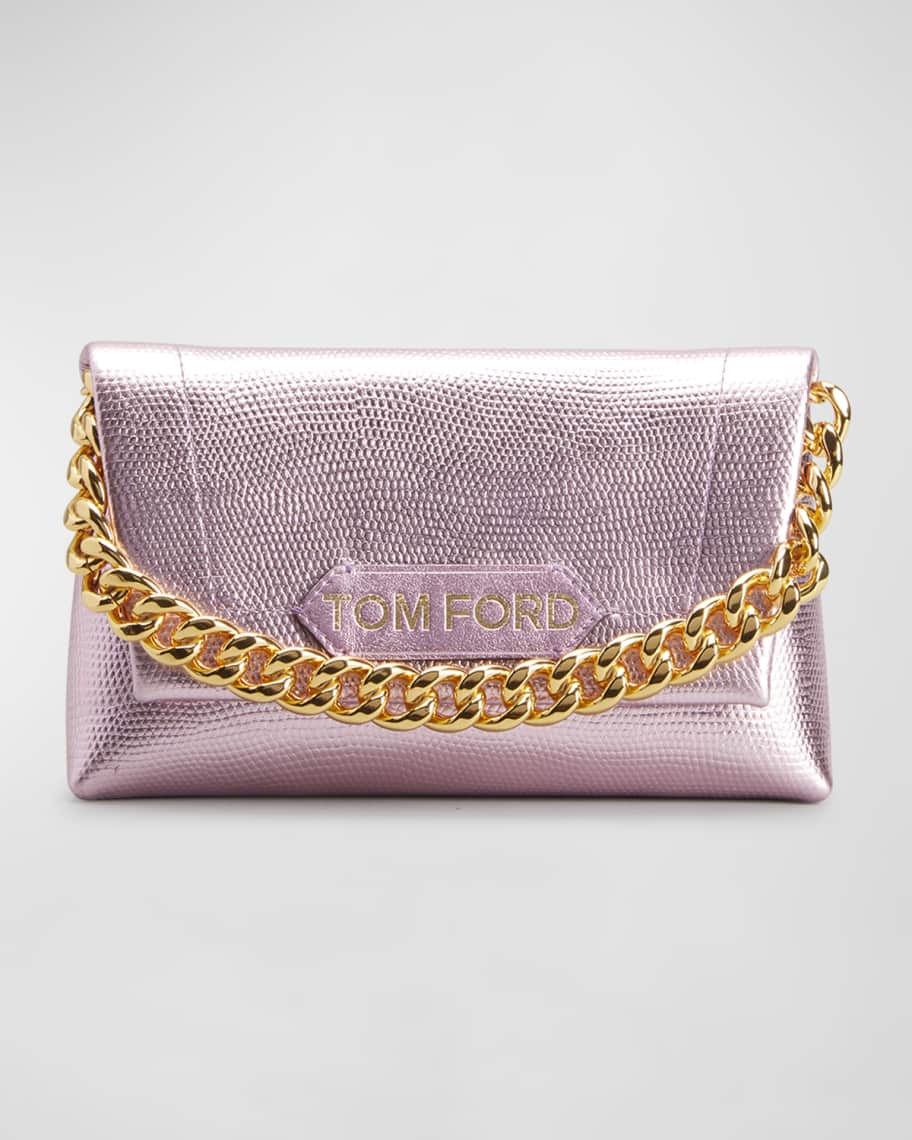 COLLECTIBLE TOM FORD for GUCCI EMBELLISHED GOLD CLUTCH BAG