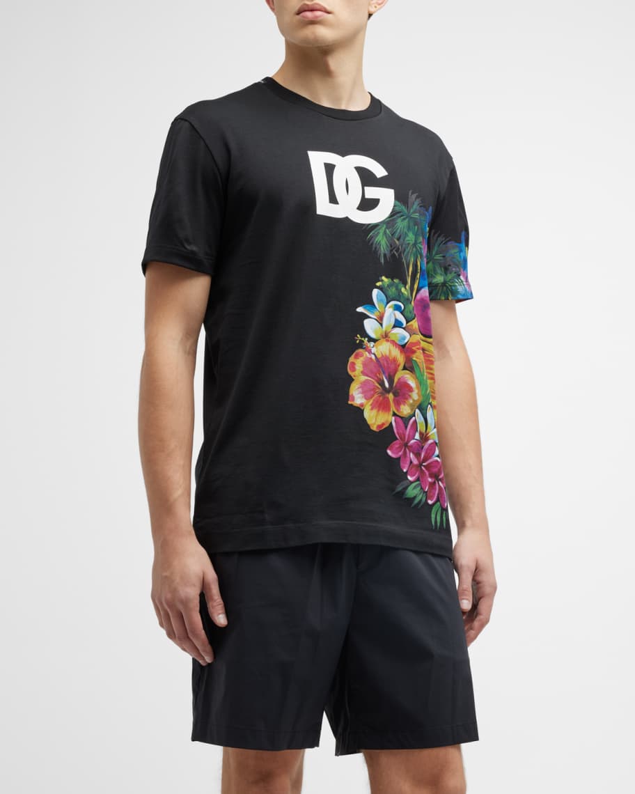Dolce&Gabbana Men's DG Hawaiian-Print T-Shirt | Neiman Marcus