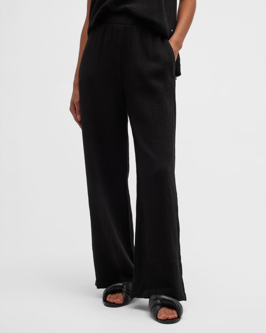 Sol Angeles Cotton Gauze Wide-Leg Pants | Neiman Marcus