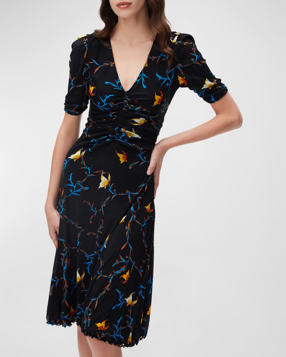 送料関税込【DIANE von FURSTENBERG】 メッシュドレス KOREN Diane von Furstenberg Koren Reversible Floral-Print Mesh