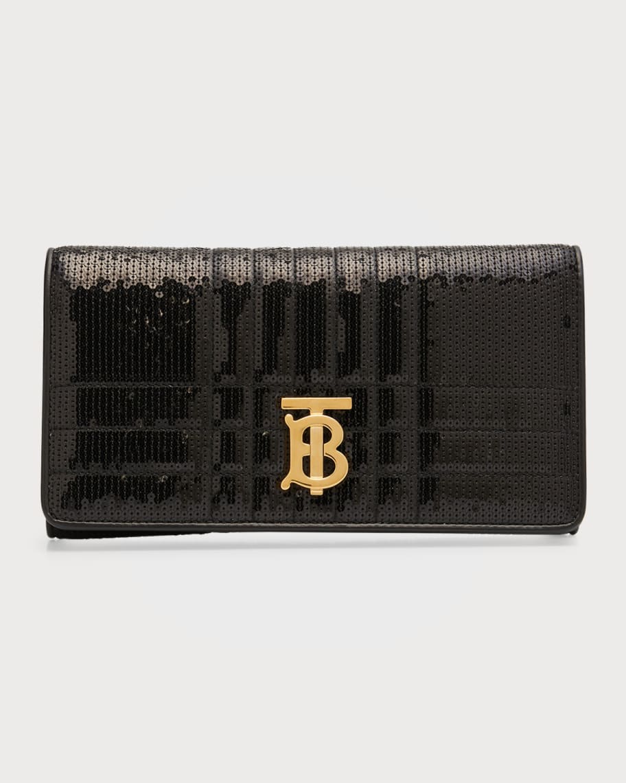 Burberry Lola Check Sequins Wallet on Chain