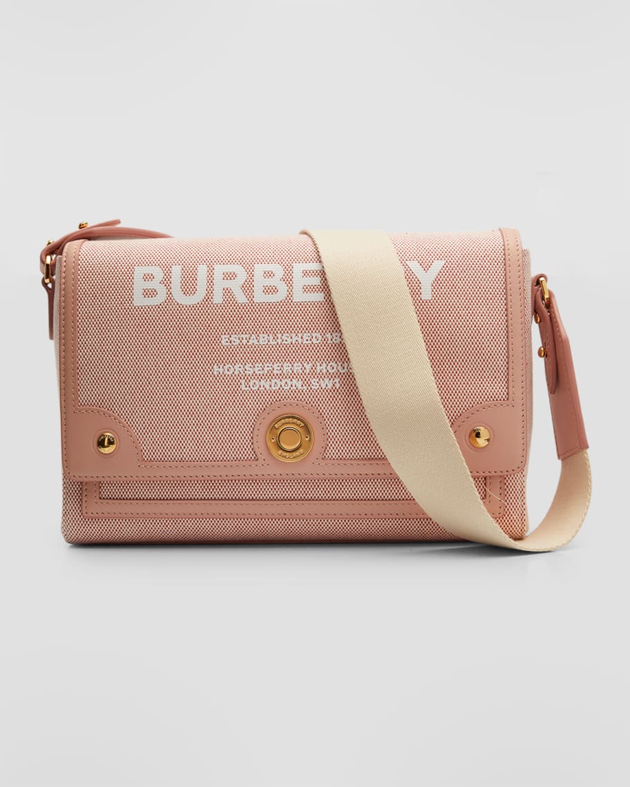 Burberry Medium Note Crossbody Bag in Bright Red Dusty Pink