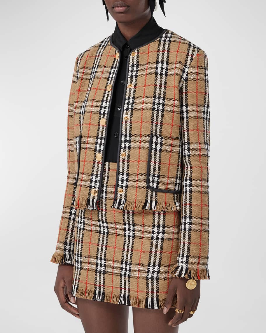 Burberry Upney Tweed Short Jacket | Neiman Marcus