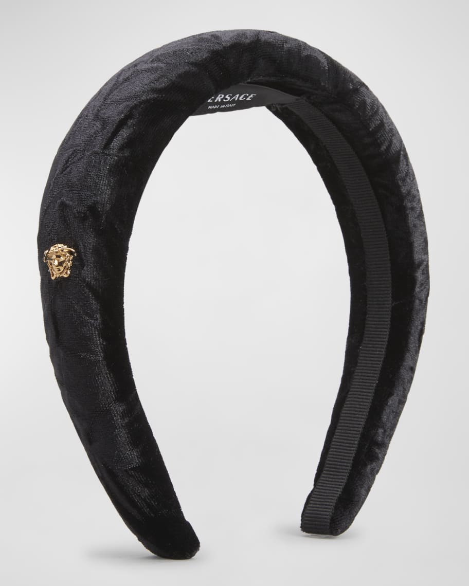 Versace Kids Medusa #39;95 velvet headband - Blue