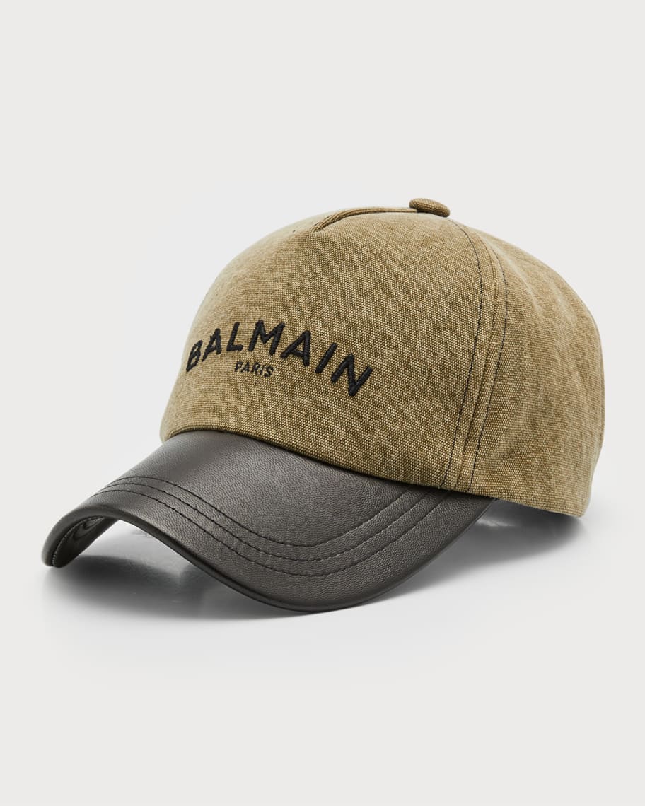 Balmain Men's Canvas Logo Baseball Cap | Neiman Marcus