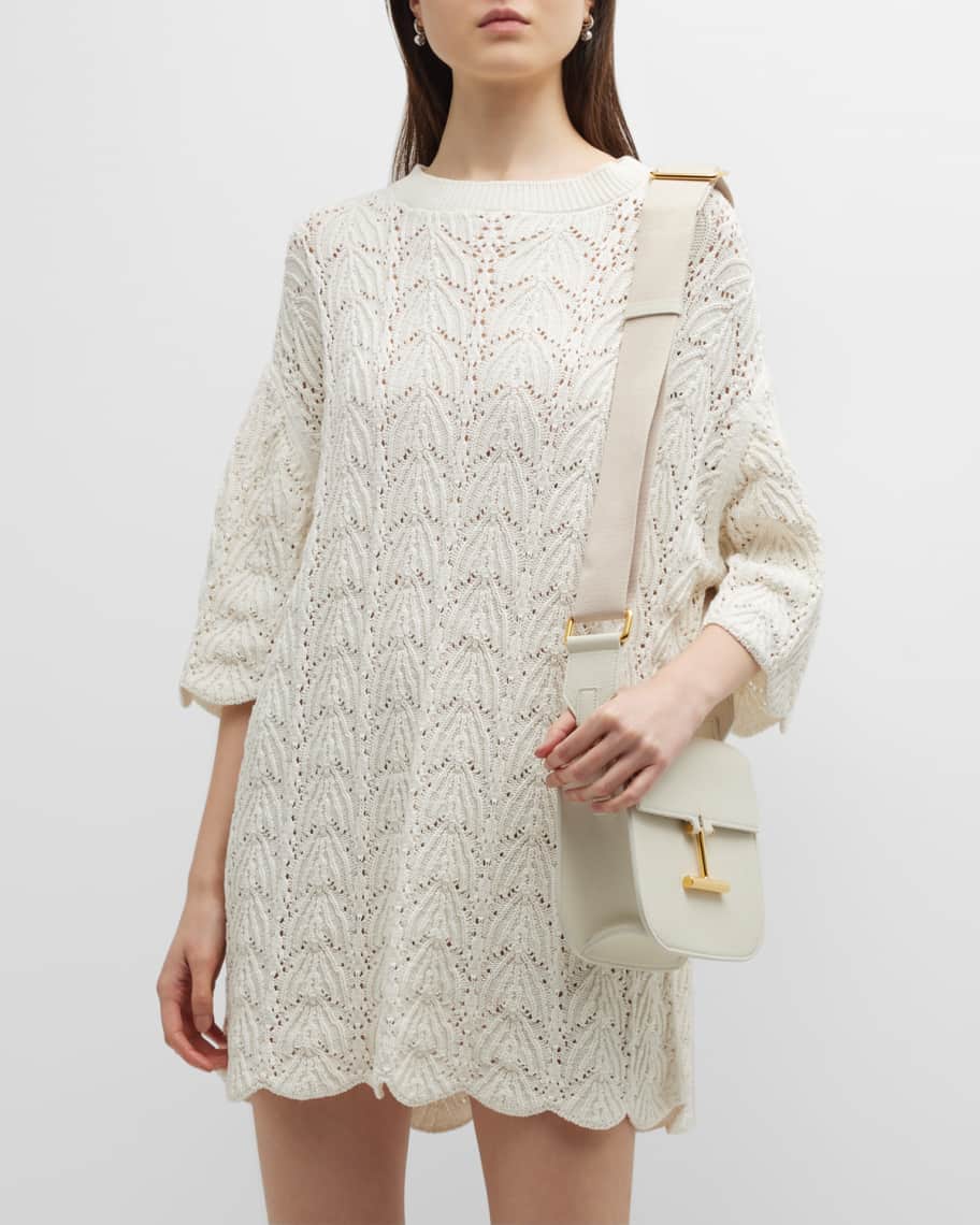 Loulou Studio Crochet Short Dress Neiman Marcus