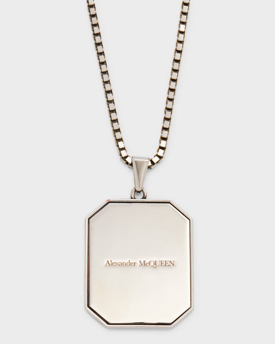 John Varvatos PADLOCK Chain Necklace for Men in Silver and Brass