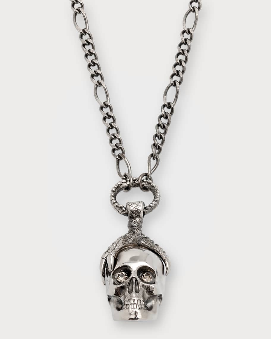 Alexander McQueen Men's Victorian Skull Pendant Necklace with Swarovski