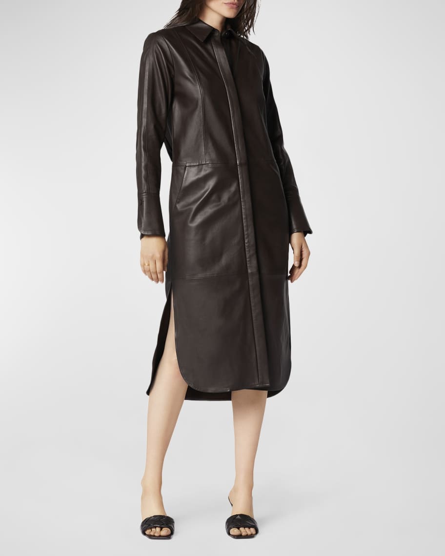 Equipment Soleil Leather Shirtdress | Neiman Marcus