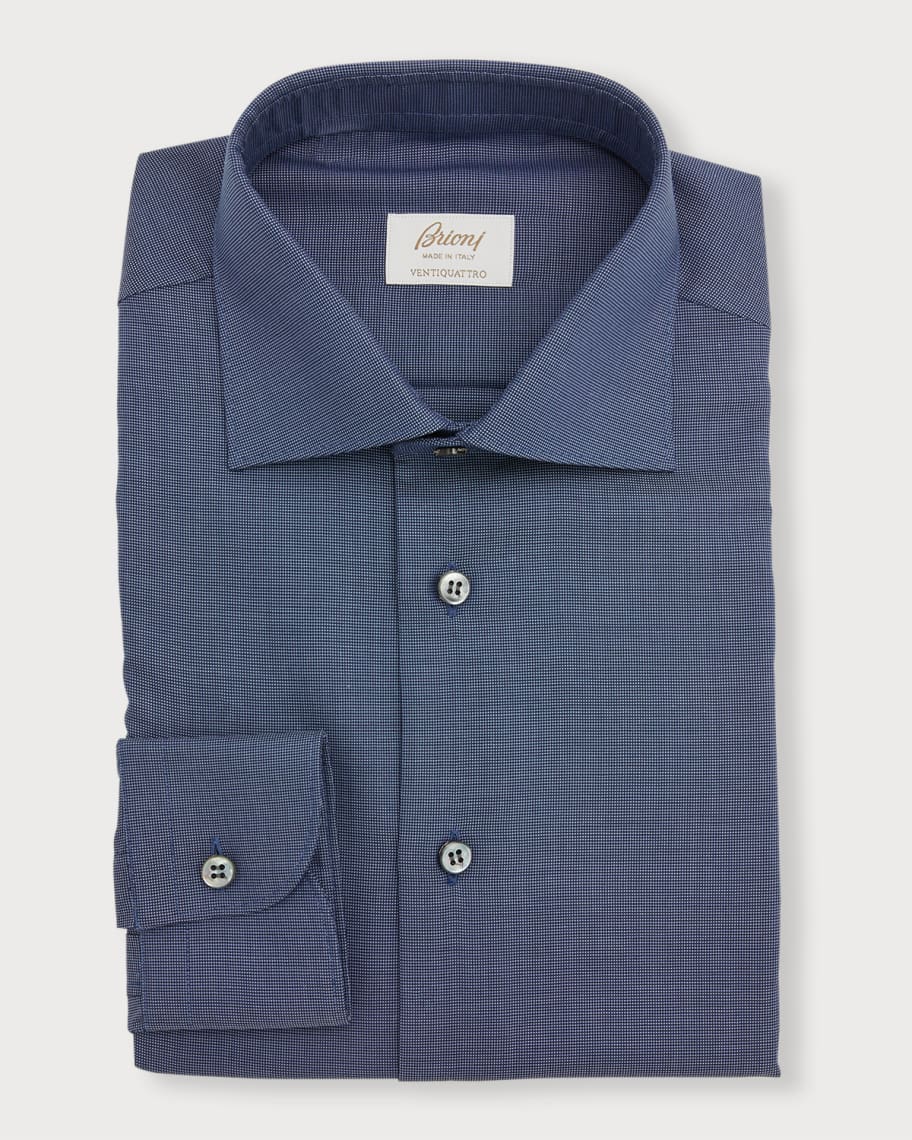 Brioni Men's Micro-Jacquard Dress Shirt | Neiman Marcus