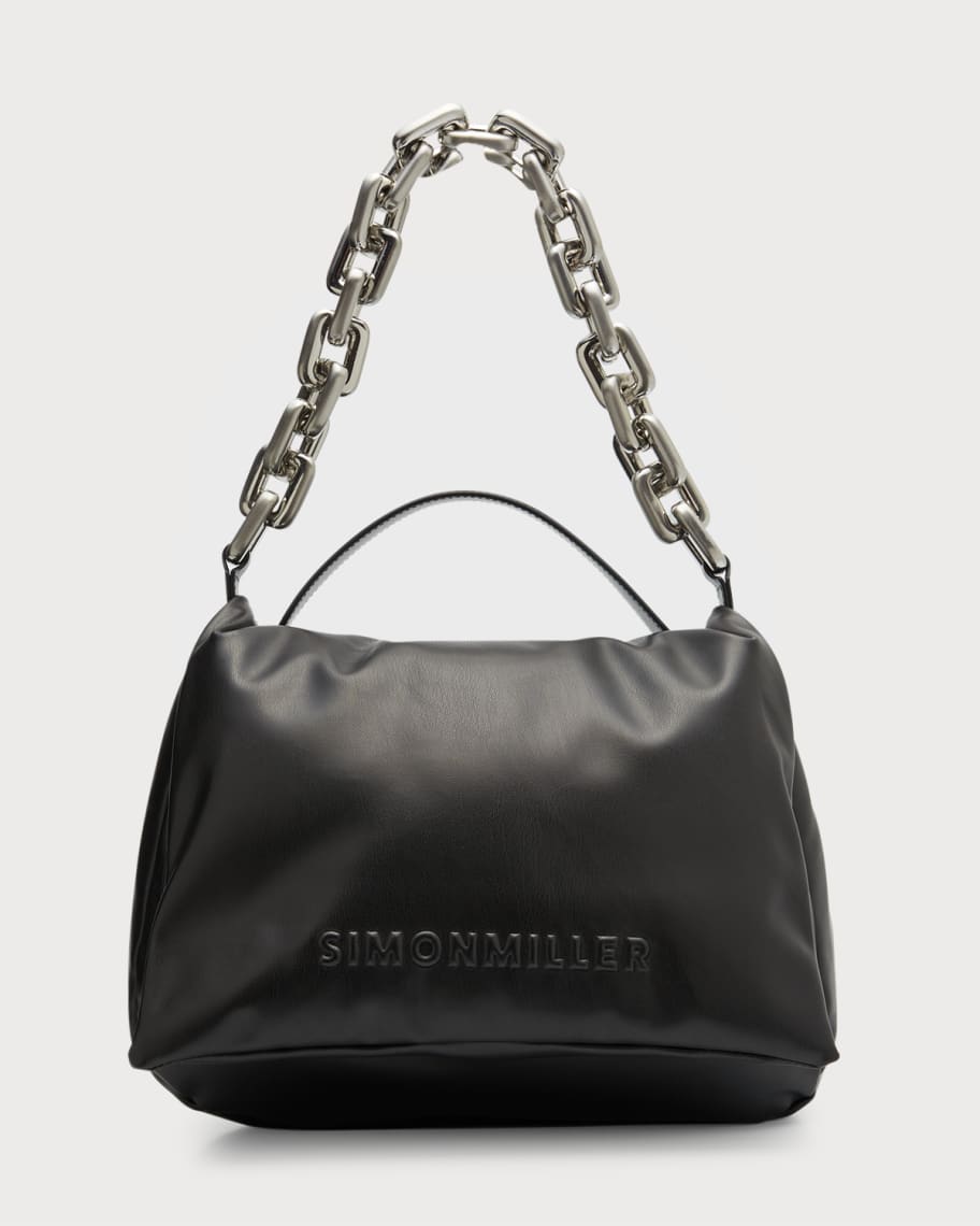 SIMONMILLER Linked Turnover Puffy Faux-Leather Shoulder Bag | Neiman Marcus