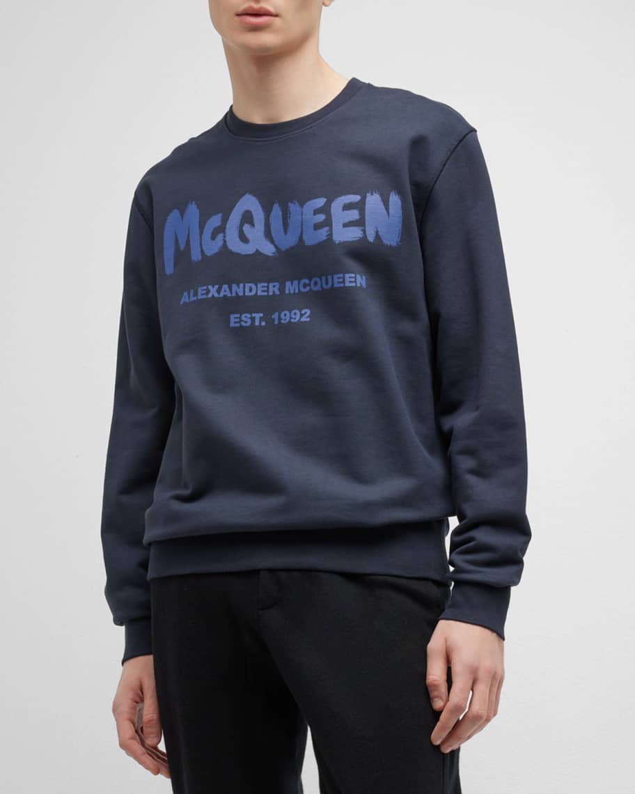 McQueen Men's Graffiti Logo Sweatshirt | Neiman Marcus