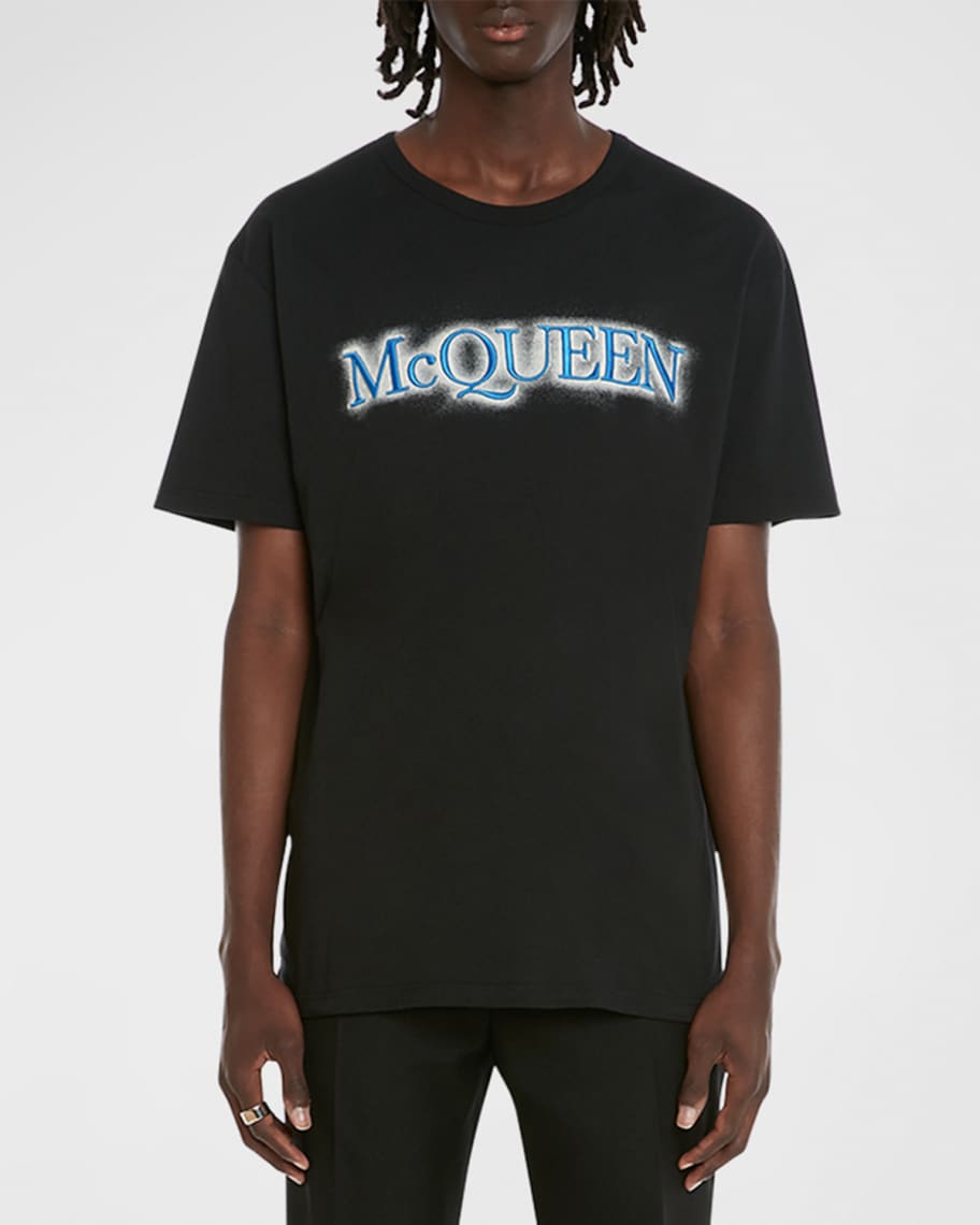 Alexander McQueen Men's Spray Paint Logo T-Shirt | Neiman Marcus
