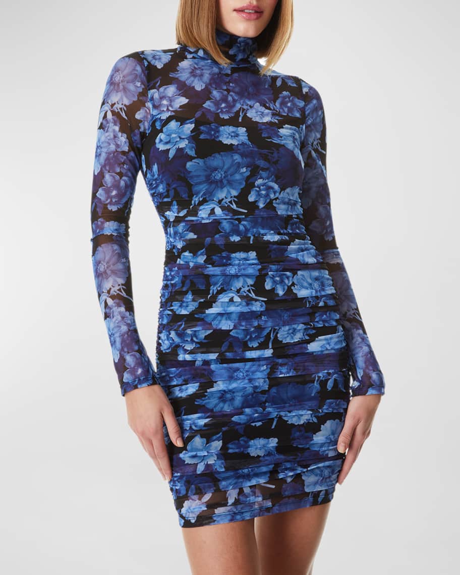 Toya Turtleneck Dress Black/Perfect Ruby - Alice + Olivia main image 1