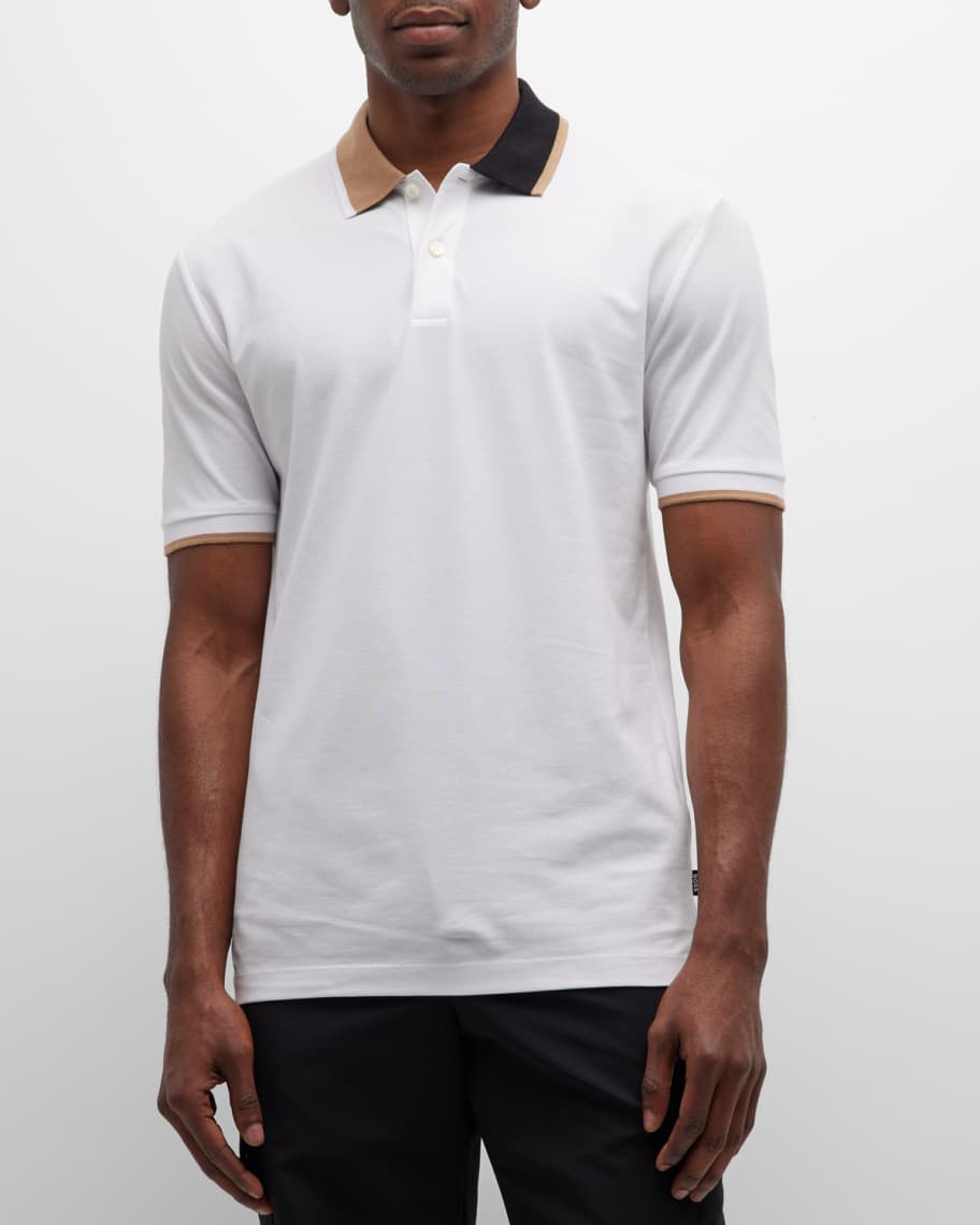BOSS Men's Bicolor Collar Polo Shirt | Neiman Marcus