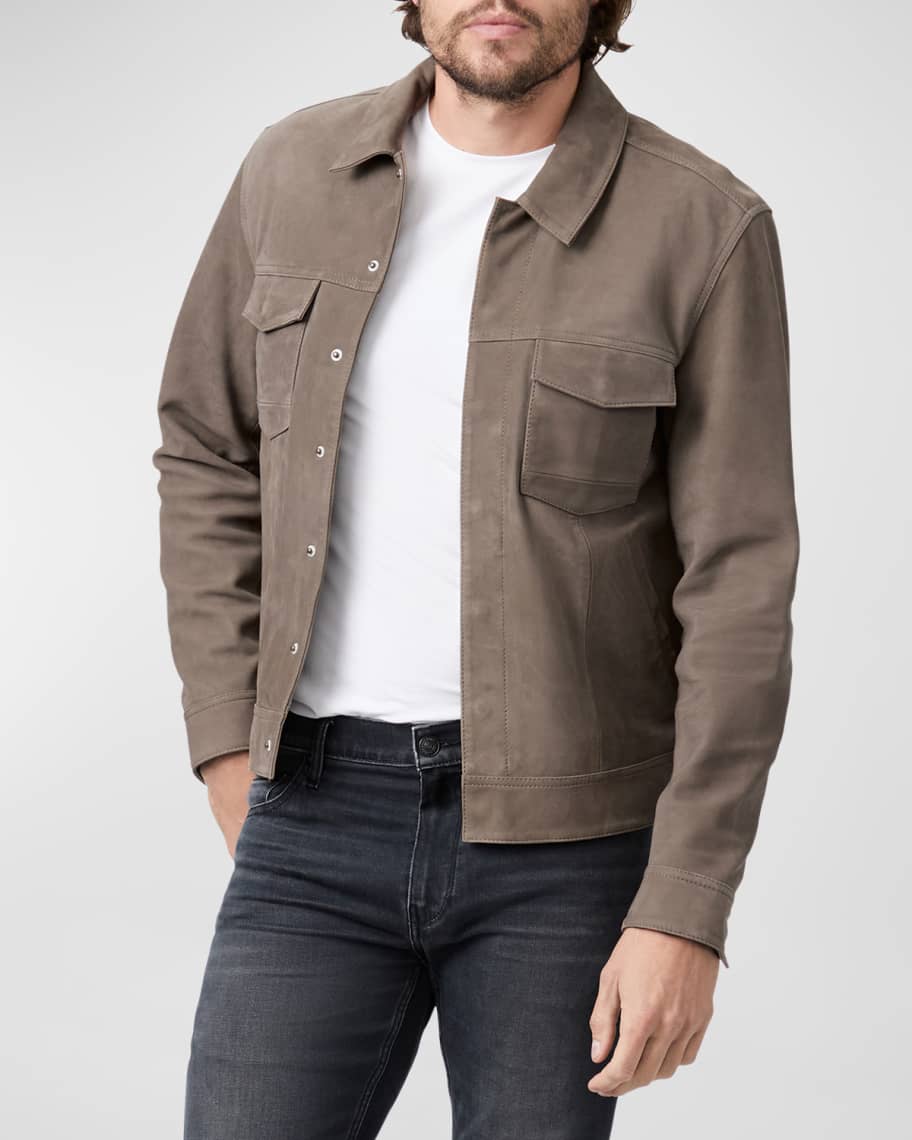 Nicholas Men's Suede Padded Jacket - Ivory Gray main image 1