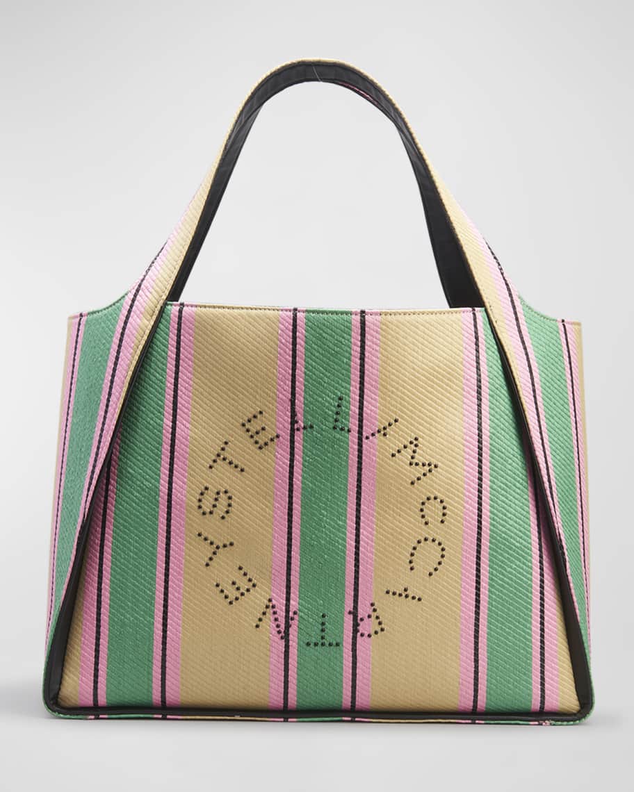 Stella McCartney Logo Striped East-West Tote Bag | Neiman Marcus
