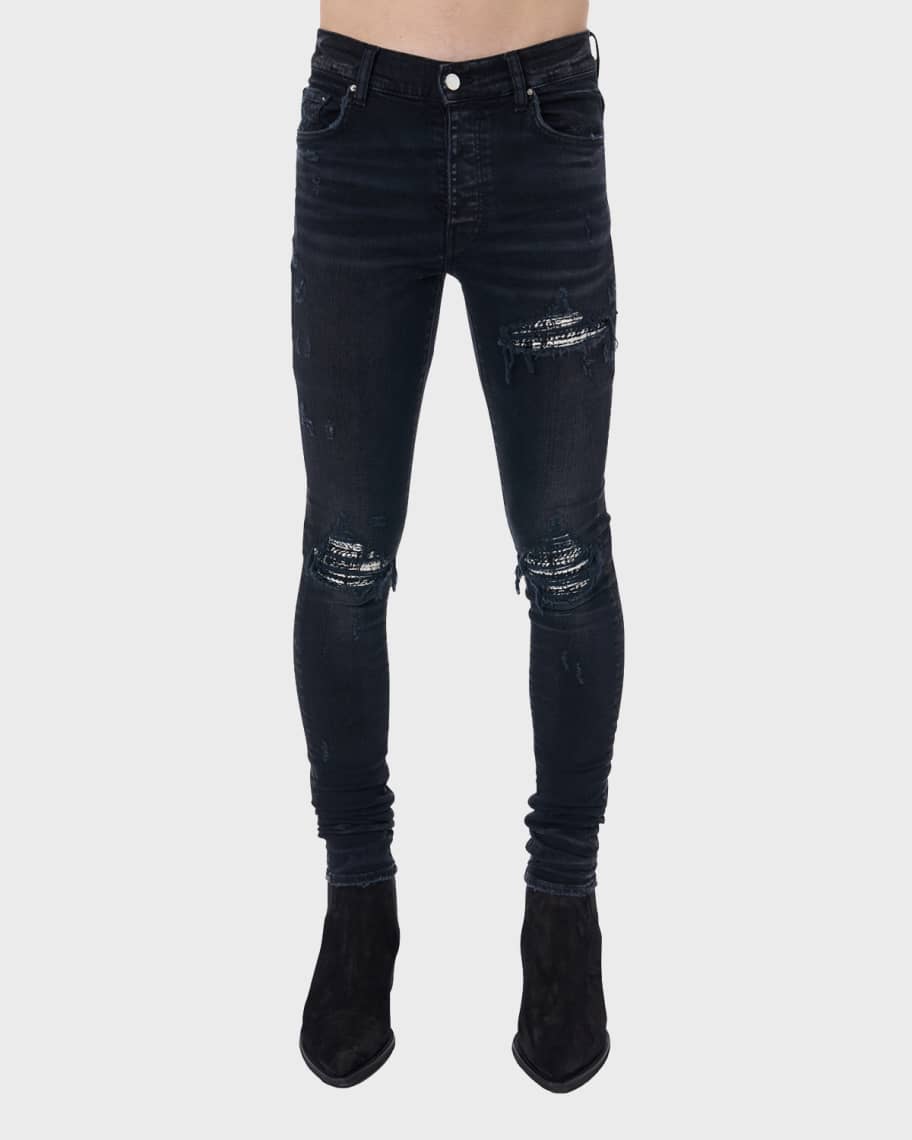 AMIRI Boucle MX1 ディストレスト ジーンズ 人気 AMIRI MX1 Bouclé Jeans | Grey | FARFETCH