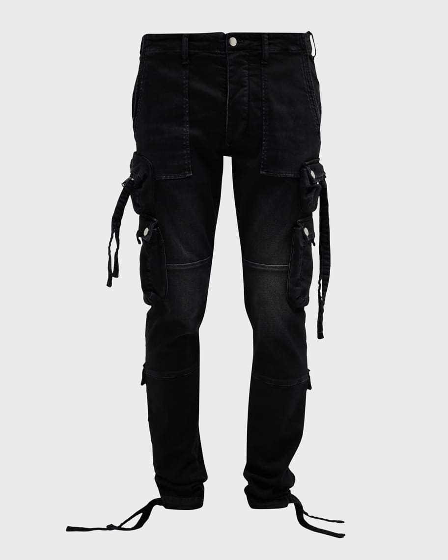 PRPS Slim Fit Twill Cargo Pants Black, $375, Neiman Marcus