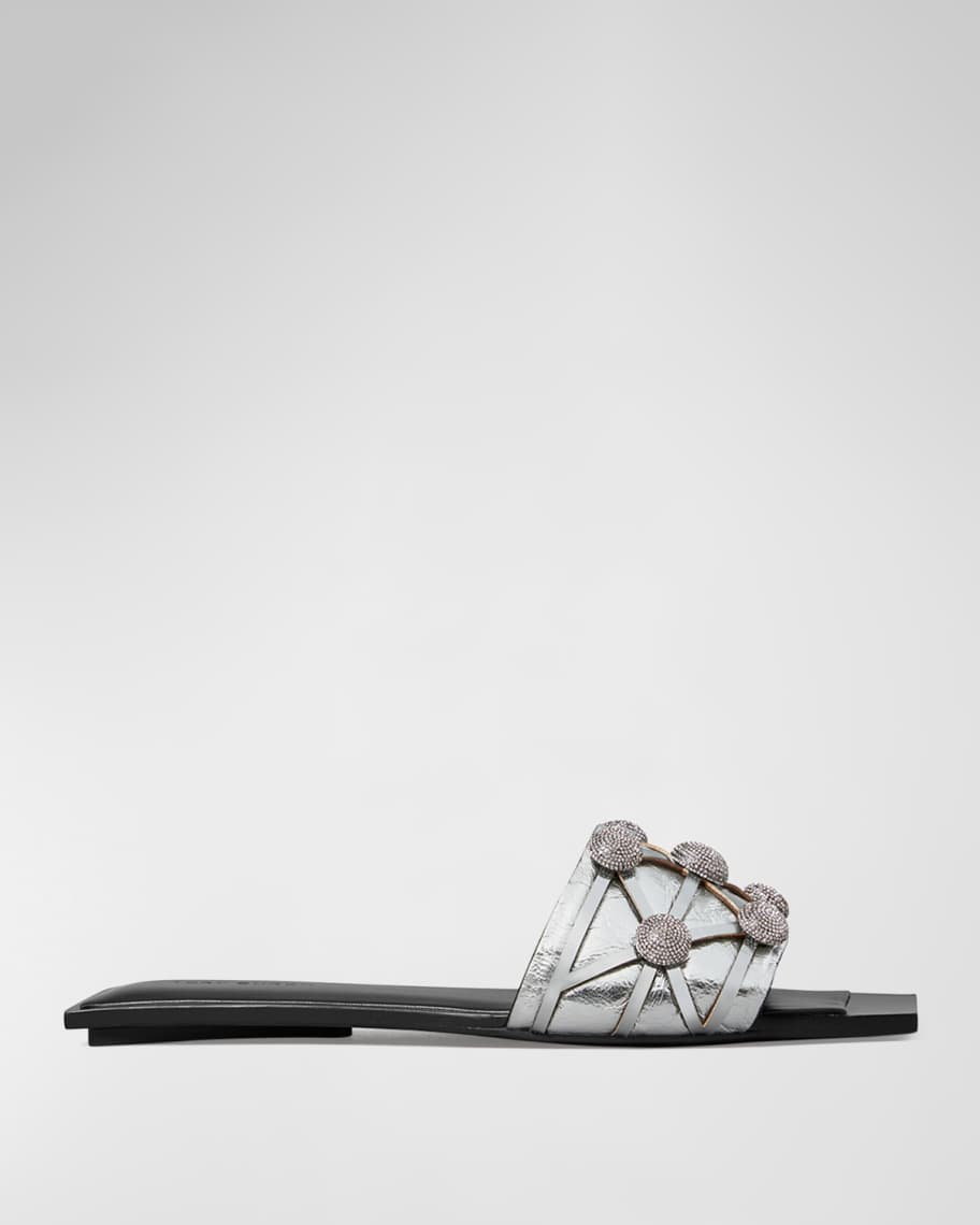 Tory Burch Crystal Bobble Flat Sandals Neiman Marcus