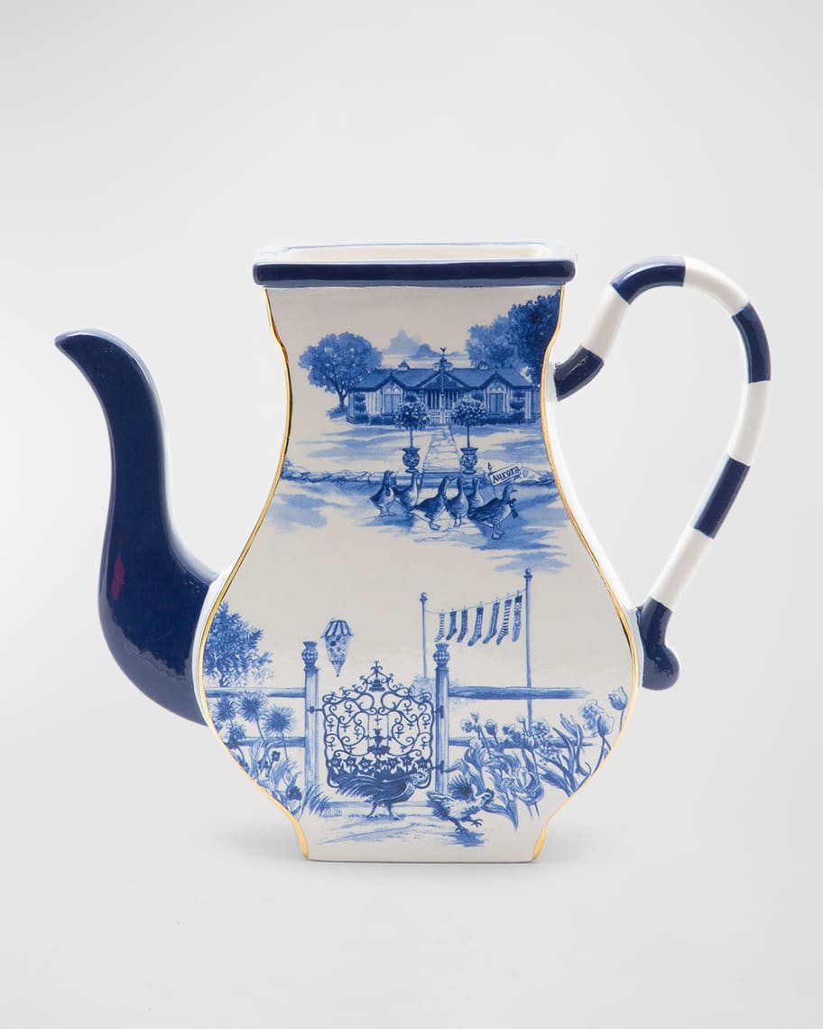 MacKenzie-Childs Royal Toile Teapot Vase | Neiman Marcus